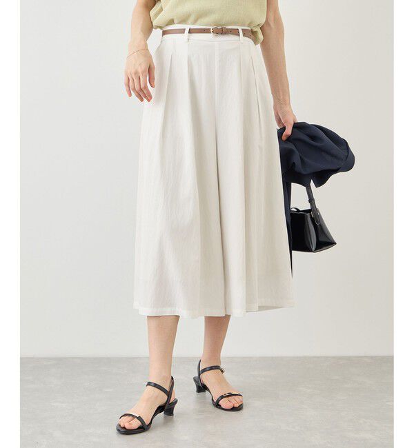 Rope&rsquo;Picnic「ホワイトレーヨンナイロンガウチョパンツ」|スラックス|