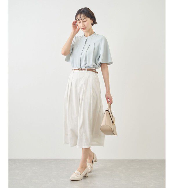 Rope&rsquo;Picnic「ホワイトレーヨンナイロンガウチョパンツ」|スラックス|