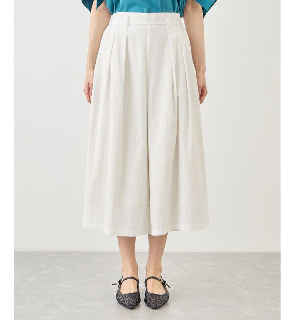 Rope&rsquo;Picnic「ホワイトレーヨンナイロンガウチョパンツ」|スラックス|