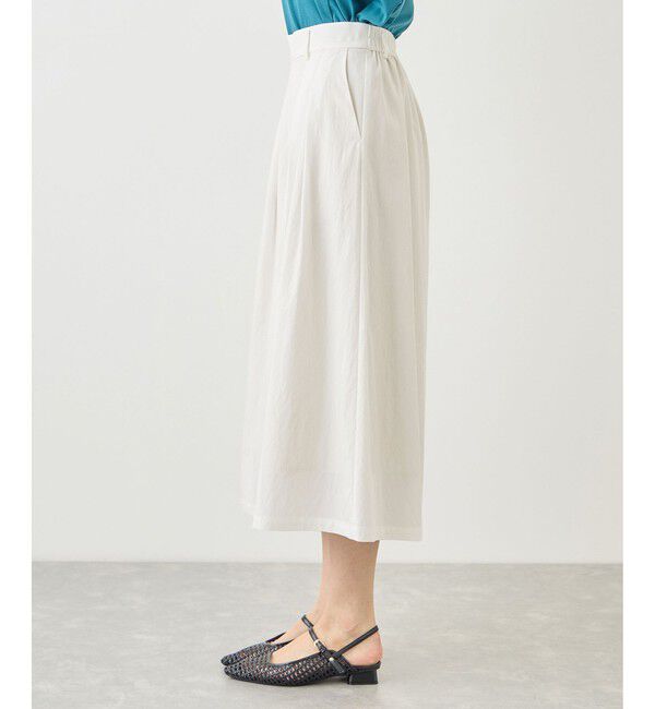 Rope&rsquo;Picnic「ホワイトレーヨンナイロンガウチョパンツ」|スラックス|