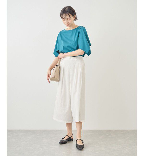 Rope&rsquo;Picnic「ホワイトレーヨンナイロンガウチョパンツ」|スラックス|