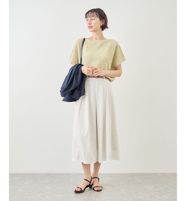 Rope&rsquo;Picnic「ホワイトレーヨンナイロンガウチョパンツ」|スラックス|