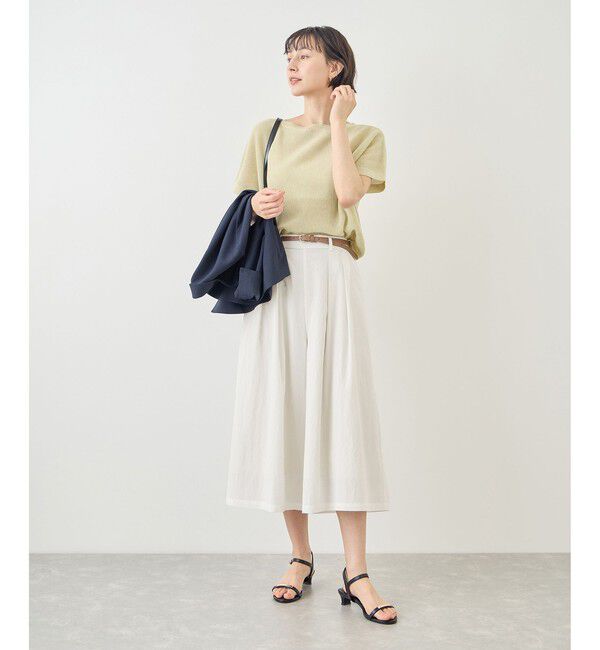 Rope&rsquo;Picnic「ホワイトレーヨンナイロンガウチョパンツ」|スラックス|