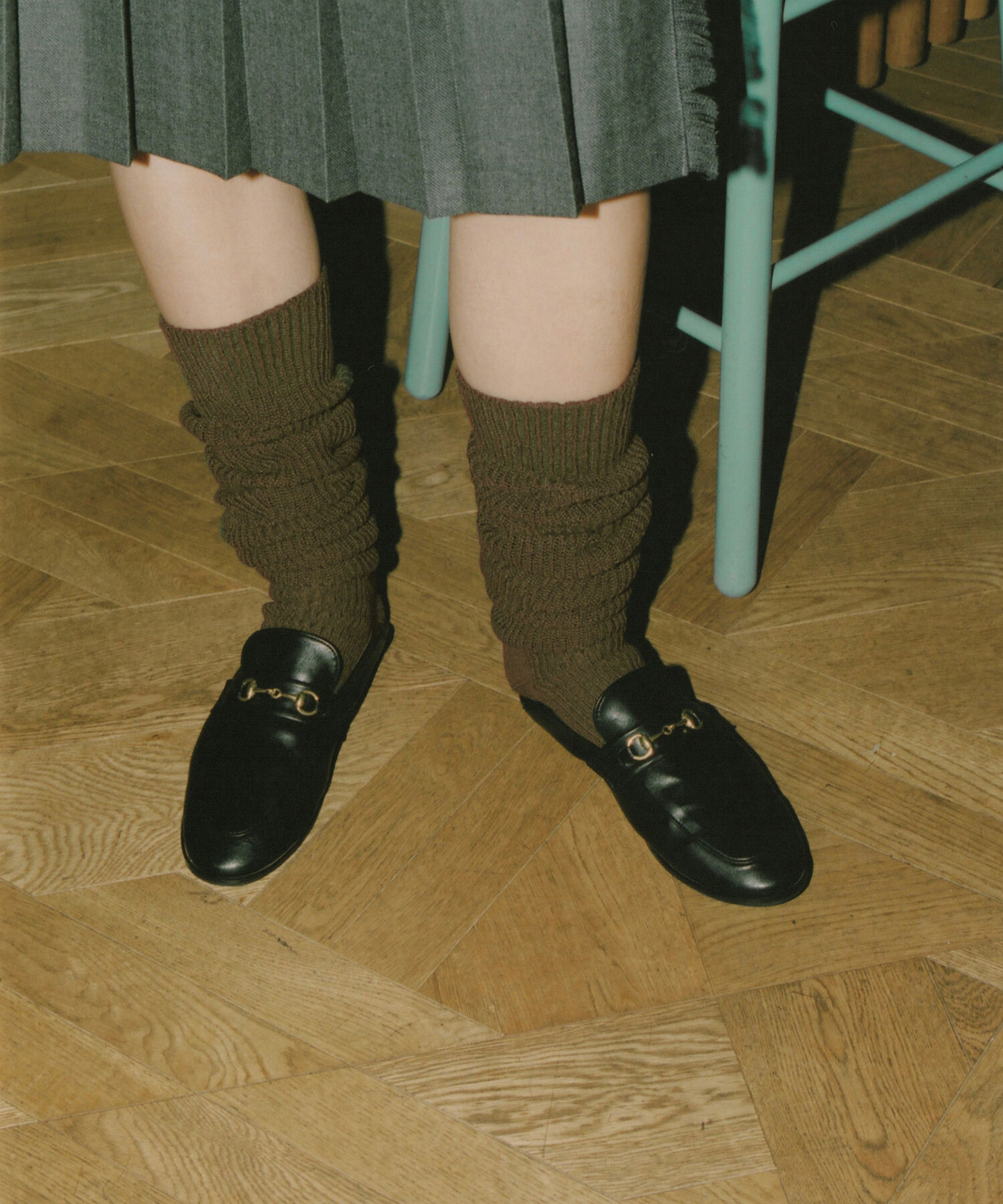 ADAM ET ROPE'「バルキーニーハイソックス」|ソックス|オリーブ(37)
