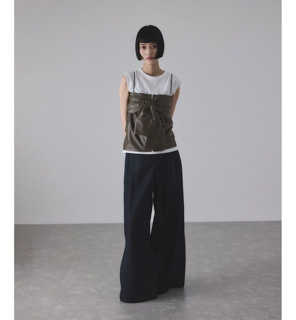 ADAM ET ROPE'「【サステナブル】ノットディテールノースリトップス」|Tシャツ・カットソー|