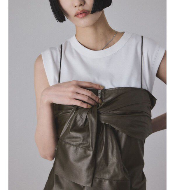 ADAM ET ROPE'「【サステナブル】ノットディテールノースリトップス」|Tシャツ・カットソー|