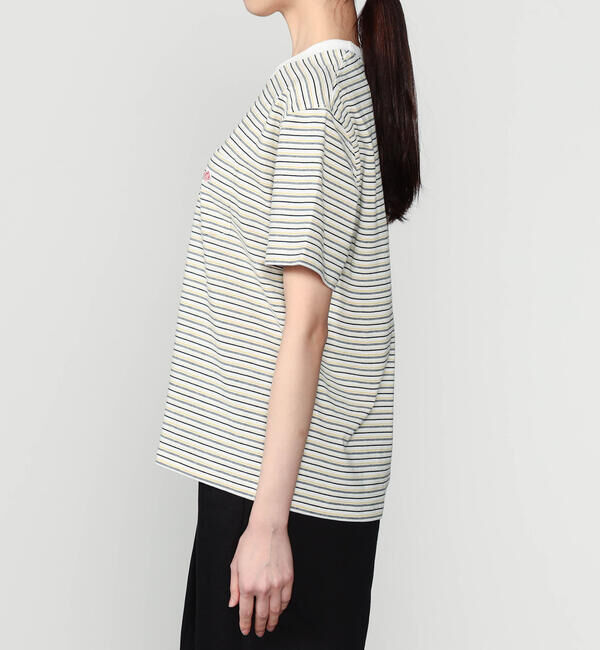 DANTON「DANTON | マルチボーダー ポケットクルーネックTシャツ WOMEN」|Tシャツ・カットソー|