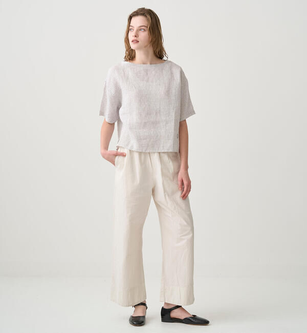 ORCIVAL「ORCIVAL | リネンチェック ボートネックプルオーバー WOMEN」|シャツ・ブラウス|