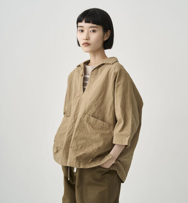 ORCIVAL「ORCIVAL | ガーメントダイ スキッパー半袖シャツ WOMEN」|シャツ・ブラウス|