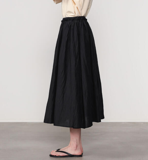 LE GLAZIK「LE GLAZIK | ウォッシュドリネン エラスティックフレアスカート WOMEN」|スカート|