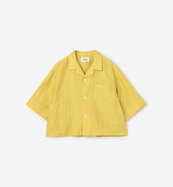 LE GLAZIK「LE GLAZIK | リネンポリエステル オープンカラー半袖シャツ WOMEN」|シャツ・ブラウス|