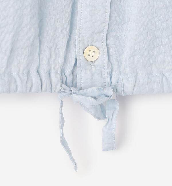 LE GLAZIK「LE GLAZIK | シアーサッカー カラーレスシャツ WOMEN」|シャツ・ブラウス|