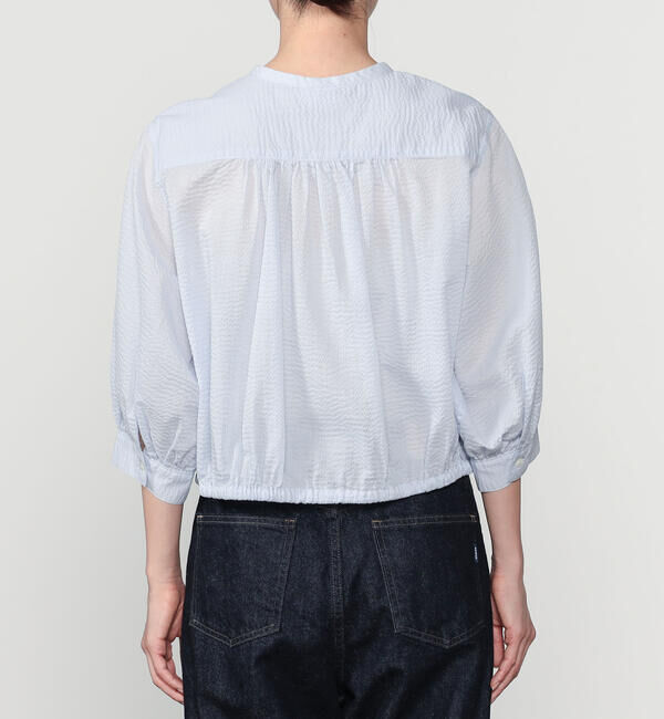 LE GLAZIK「LE GLAZIK | シアーサッカー カラーレスシャツ WOMEN」|シャツ・ブラウス|