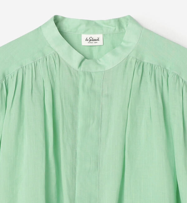 LE GLAZIK「LE GLAZIK | ラミー スタンドカラープルオーバーシャツ WOMEN」|シャツ・ブラウス|