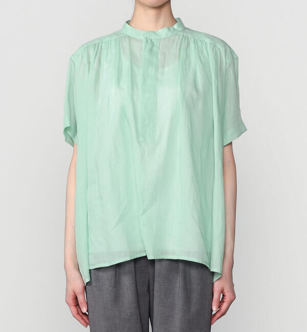 LE GLAZIK「LE GLAZIK | ラミー スタンドカラープルオーバーシャツ WOMEN」|シャツ・ブラウス|