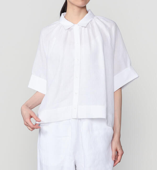  「eunoia | クロップド 半袖シャツ WOMEN」|シャツ・ブラウス|