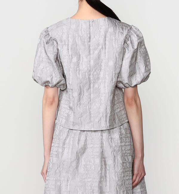  「eunoia | ジャガード パフスリーブブラウス WOMEN」|シャツ・ブラウス|