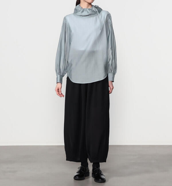  「eunoia | シャーリング ハイネックブラウス WOMEN」|シャツ・ブラウス|