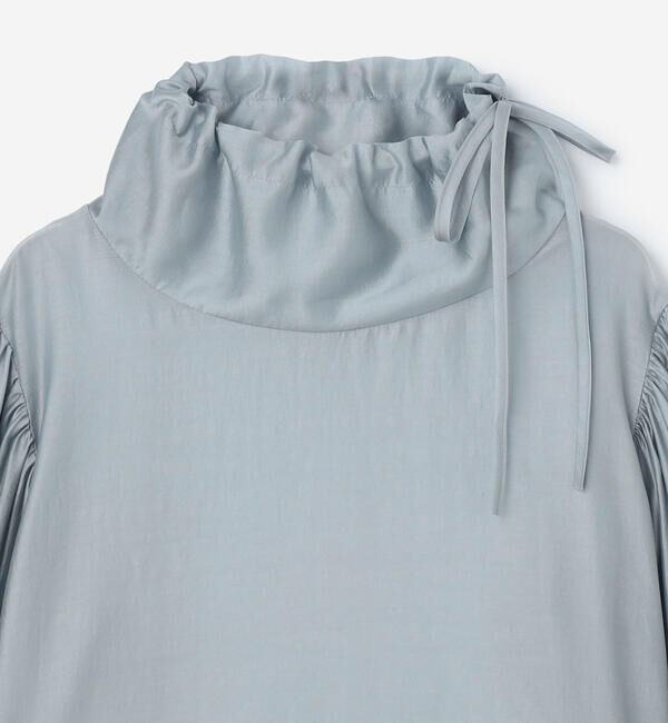  「eunoia | シャーリング ハイネックブラウス WOMEN」|シャツ・ブラウス|