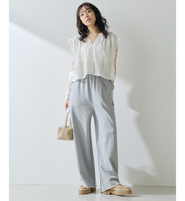  「ロゴ裏毛ワイドパンツ」|チノ|