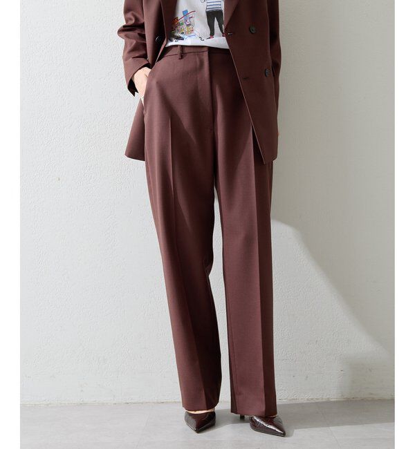  「平織りセンタープレスパンツ」|チノ|ブラウン