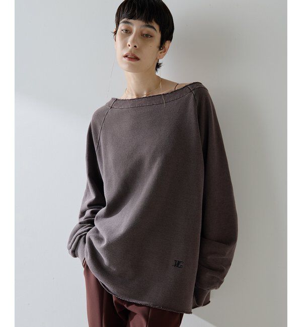  「オフショル裏毛プルオーバー」|Tシャツ・カットソー|ブラウン