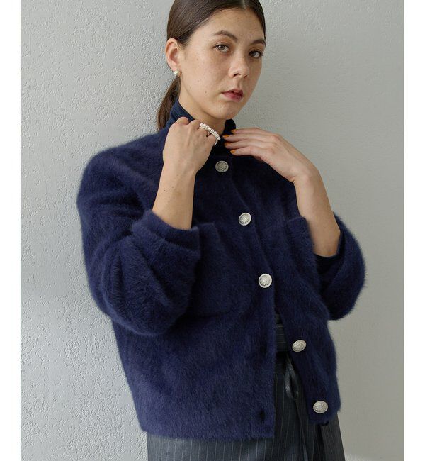  「ファーボタンジャケット」|ニット・セーター|