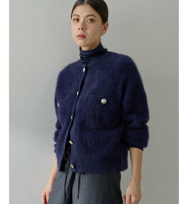  「ファーボタンジャケット」|ニット・セーター|