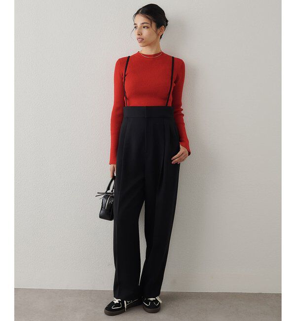  「ハイウエストサスペンダーパンツ」|チノ|ブラック