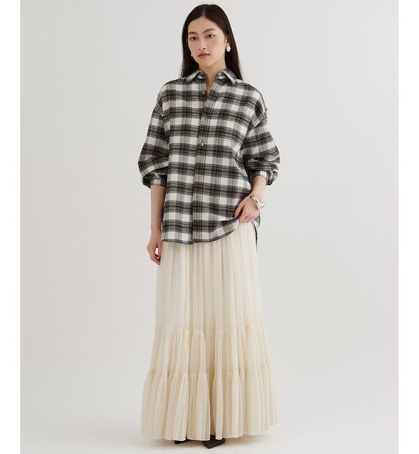  「オーガンジーティアードスカート」|スカート|