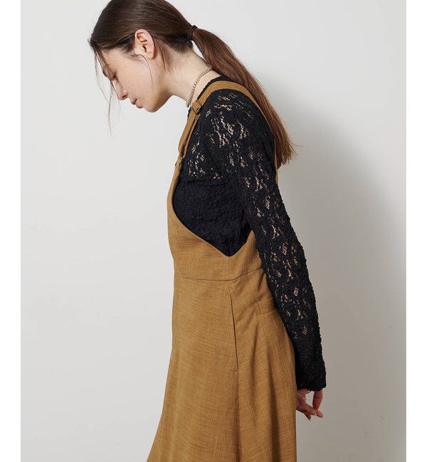 Drawing Numbers「【Drawing Numbers】フェイクリネンサロペットワンピース」|ワンピース|