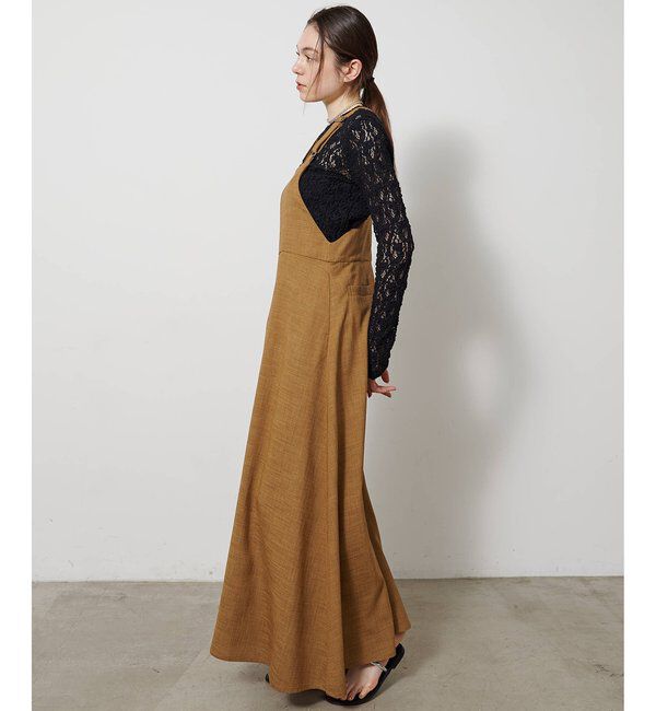 Drawing Numbers「【Drawing Numbers】フェイクリネンサロペットワンピース」|ワンピース|