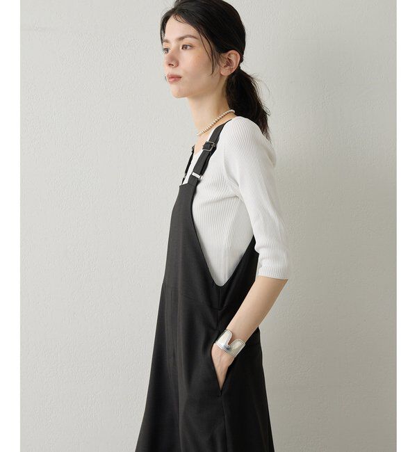 Drawing Numbers「【Drawing Numbers】フェイクリネンサロペットワンピース」|ワンピース|