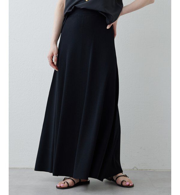 Drawing Numbers「【Drawing Numbers】ニットフレアロングスカート」|スカート|ブラック