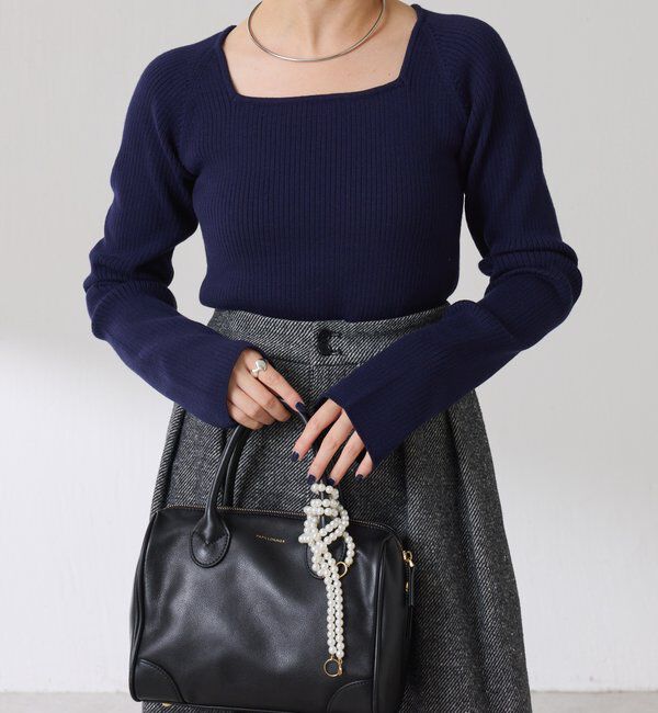  「深スクエアリブニット」|ニット・セーター|