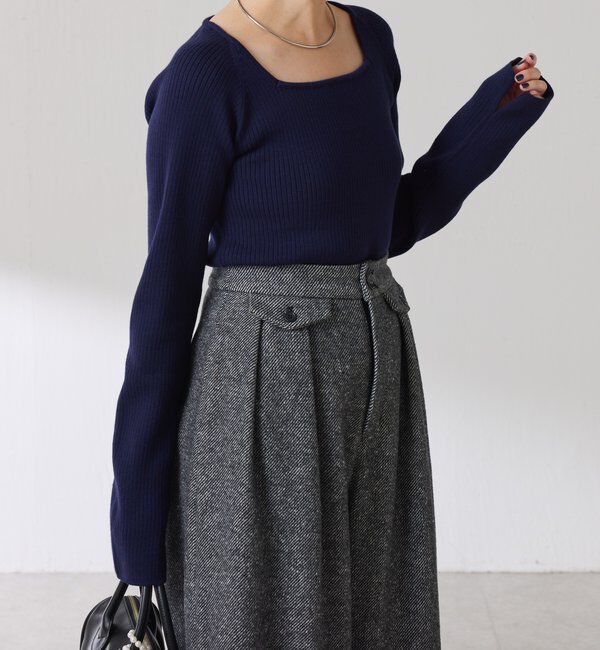  「深スクエアリブニット」|ニット・セーター|