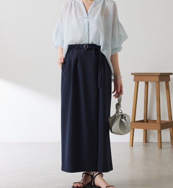  「ウールライクベルテッドスカート」|スカート|