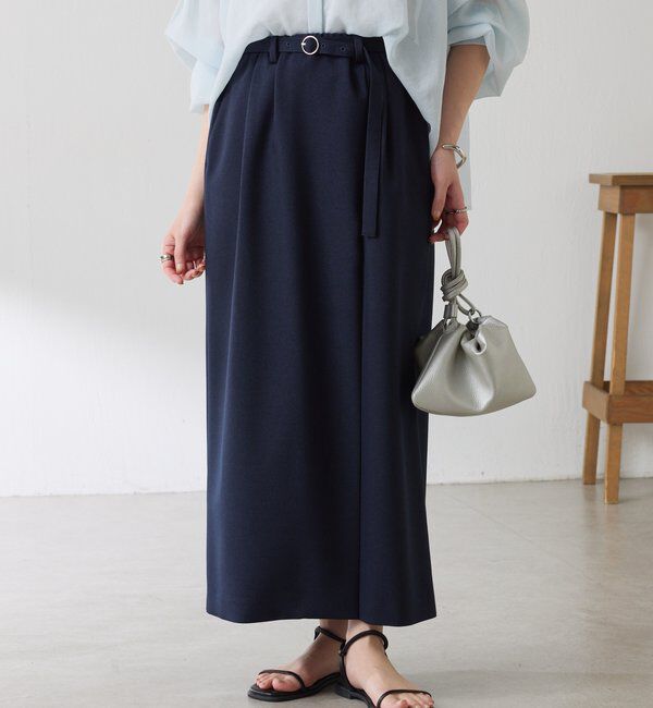  「ウールライクベルテッドスカート」|スカート|
