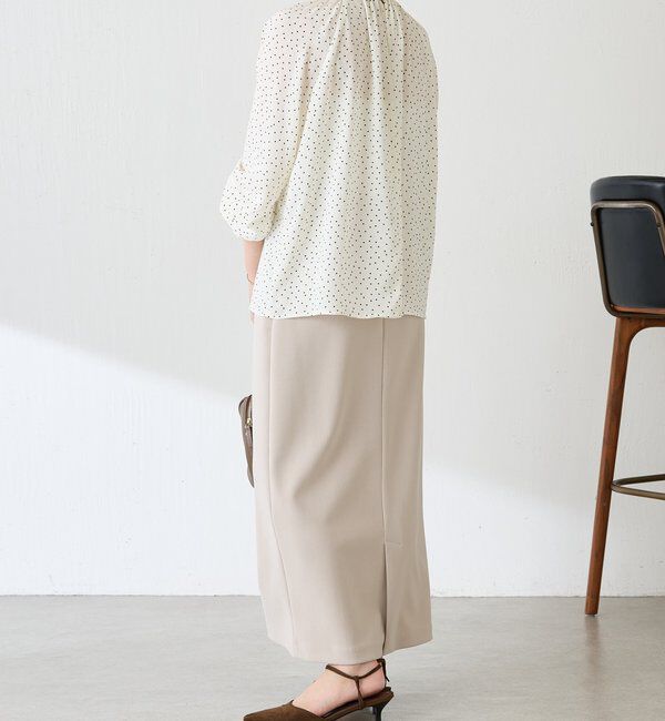  「ハイネックシャーリングドットブラウス」|シャツ・ブラウス|