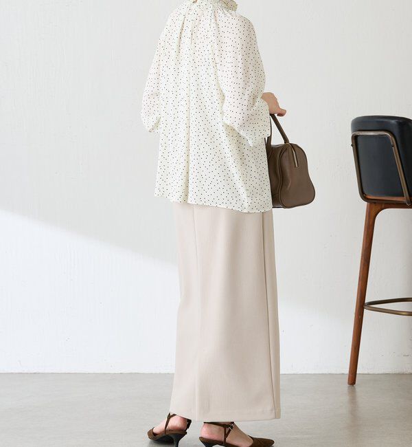  「ハイネックシャーリングドットブラウス」|シャツ・ブラウス|