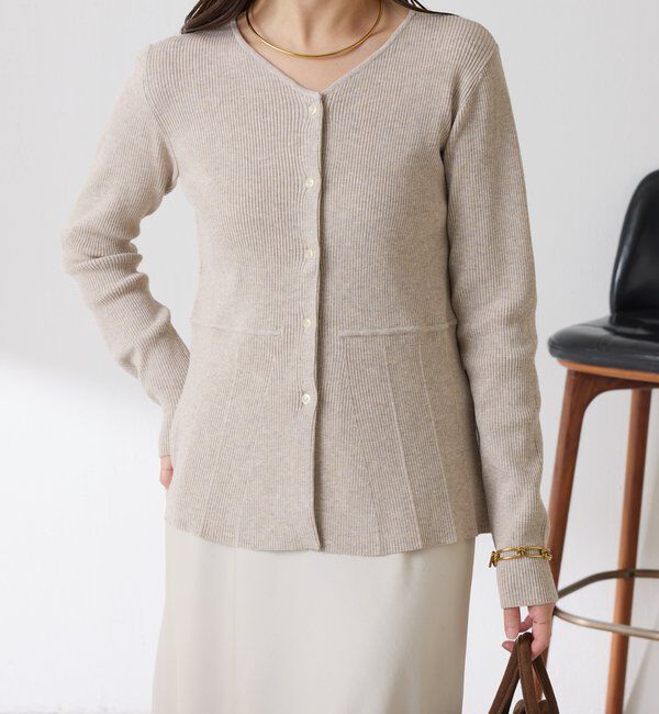  「リブペプラムカーディガン」|ニット・セーター|