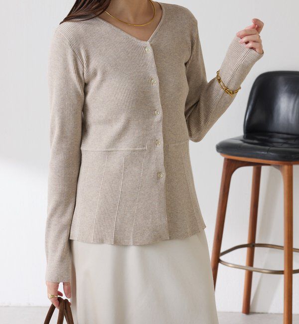  「リブペプラムカーディガン」|ニット・セーター|