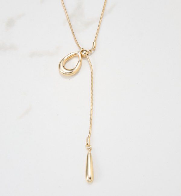  「【PAPILLONNER/パピヨネ】オーバルスライド2WAYネックレス」|リング|