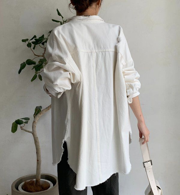  「【新色追加】ダメージデニムシャツ」|シャツ・ブラウス|