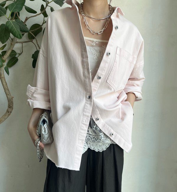  「【新色追加】ダメージデニムシャツ」|シャツ・ブラウス|