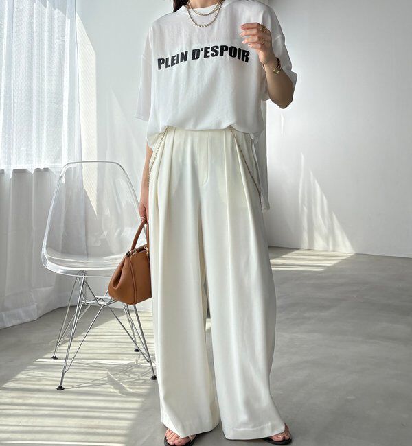  「【累計販売数3万枚突破/21色4サイズ展開！】タックワイドパンツ」|チノ|