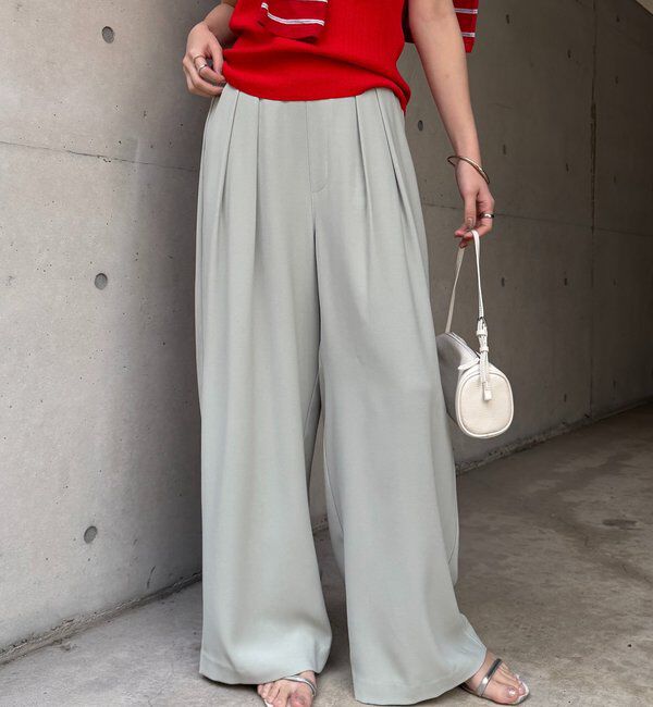  「【累計販売数3万枚突破/21色4サイズ展開！】タックワイドパンツ」|チノ|