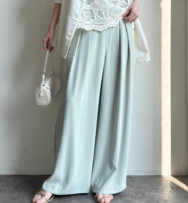  「【累計販売数3万枚突破/21色4サイズ展開！】タックワイドパンツ」|チノ|