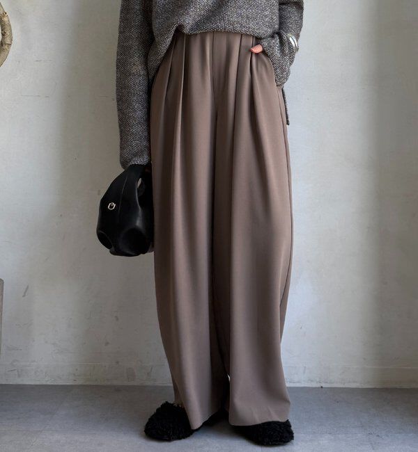  「【累計販売数3万枚突破/21色4サイズ展開！】タックワイドパンツ」|チノ|