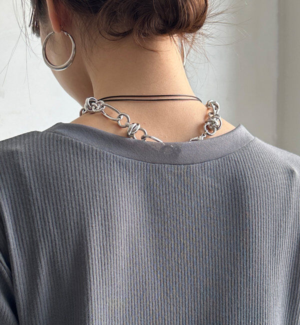  「【柔らかい着心地】袖シアーリブTEE」|Tシャツ・カットソー|